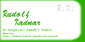 rudolf kadnar business card